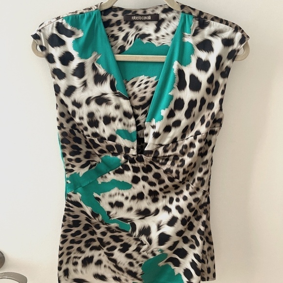 ROBERTO CAVALLI LEOPARD SILK TOP - Picture 3 of 14